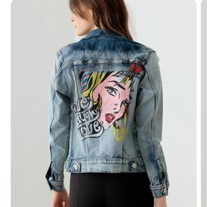 Pop Art Graphic Denim Jacket